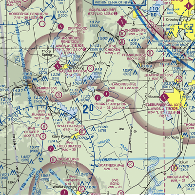 Pecan Plantation Airport (0TX1) VFR Sectional  Gaming Mouse Pad