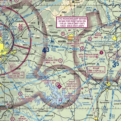 Johnson Fox Field (0VA1) VFR Sectional  Gaming Mouse Pad