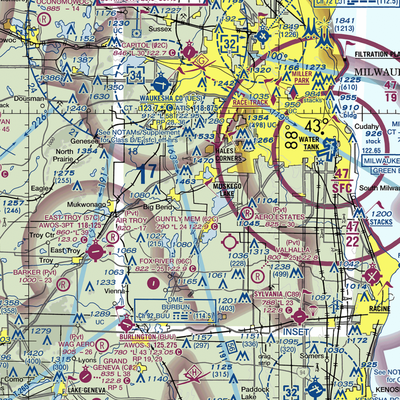 Simandl Field/Private Airport (0WI6) VFR Sectional  Gaming Mouse Pad