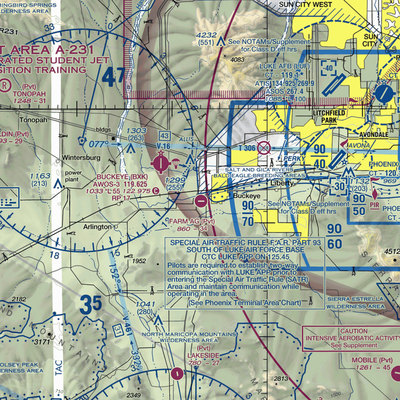 Pierce Airport (10AZ) VFR Sectional  Gaming Mouse Pad