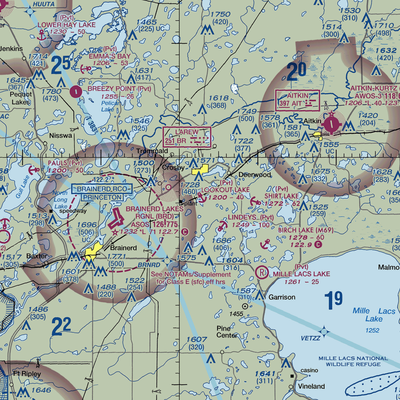 Lookout Lake Seaplane Base (10MN) VFR Sectional  Gaming Mouse Pad