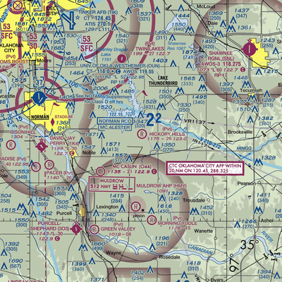 Hickory Hills Airport (10OK) VFR Sectional  Gaming Mouse Pad