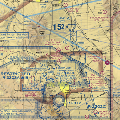 Whetstone Airport (11AZ) VFR Sectional  Gaming Mouse Pad