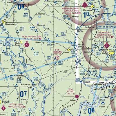 Gibbons Airport (12AR) VFR Sectional  Gaming Mouse Pad