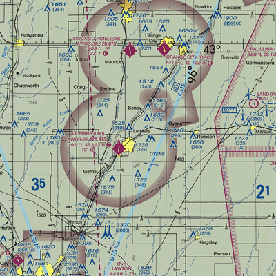 Plueger Airfield (12IA) VFR Sectional  Gaming Mouse Pad