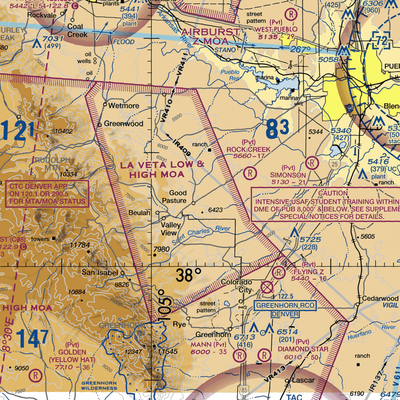 Good Pasture Airport (14CO) VFR Sectional  Gaming Mouse Pad