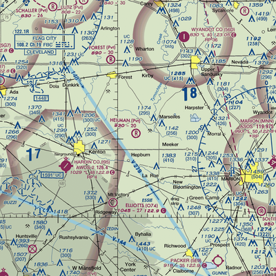 Heilman Airport (14OH) VFR Sectional  Gaming Mouse Pad