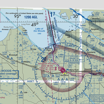 Baudette Flying Service Seaplane Base (16MN) VFR Sectional  Gaming Mouse Pad