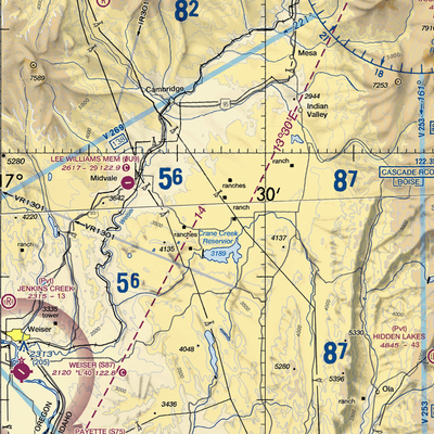 Coyote Ridge Airport (17ID) VFR Sectional  Gaming Mouse Pad