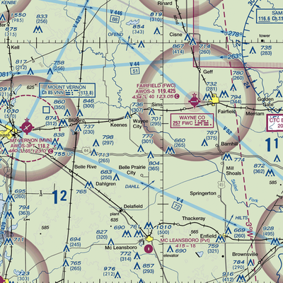 Skillet Fork Farm Airport (19IS) VFR Sectional  Gaming Mouse Pad