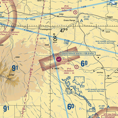 N Bar Ranch Airport (19MT) VFR Sectional  Gaming Mouse Pad