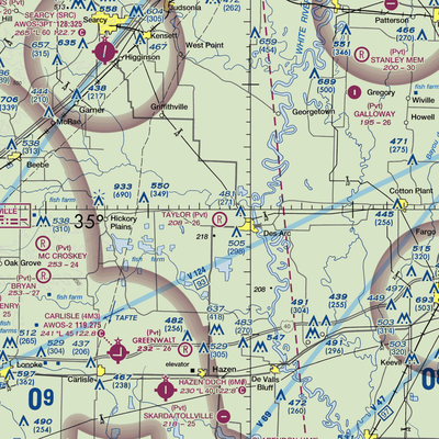 Taylor Airstrip (1AR2) VFR Sectional  Gaming Mouse Pad