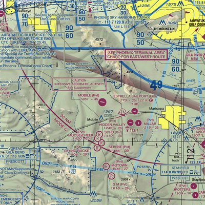 Mobile Airport (1AZ0) VFR Sectional  Gaming Mouse Pad