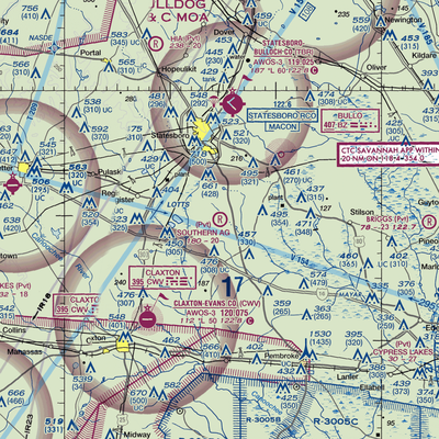 Southern Agricultural Aviation Airport (1GA4) VFR Sectional  Gaming Mouse Pad