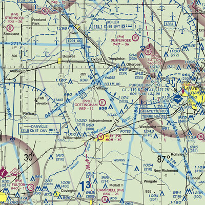 Cottingham Airport (1IN6) VFR Sectional  Gaming Mouse Pad