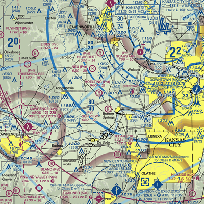 Belleair Airport (1KS9) VFR Sectional  Gaming Mouse Pad