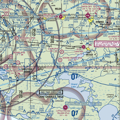 Goose Island Airport (1LA3) VFR Sectional  Gaming Mouse Pad