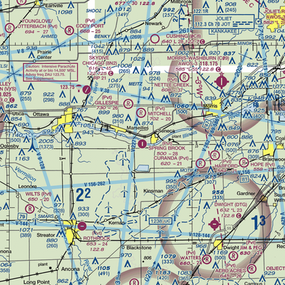 Spring Brook Airport (1LL2) VFR Sectional  Gaming Mouse Pad