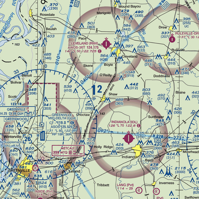 Tapley Airport (1MS0) VFR Sectional  Gaming Mouse Pad