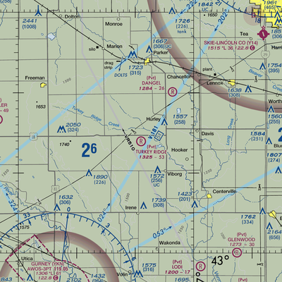 Turkey Ridge Airport (1SD3) VFR Sectional  Gaming Mouse Pad