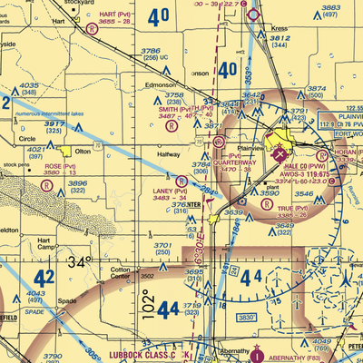 Laney Farm Airport (1TX5) VFR Sectional  Gaming Mouse Pad