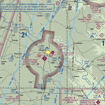 Muxworthy Airport (1TX6) VFR Sectional  Gaming Mouse Pad