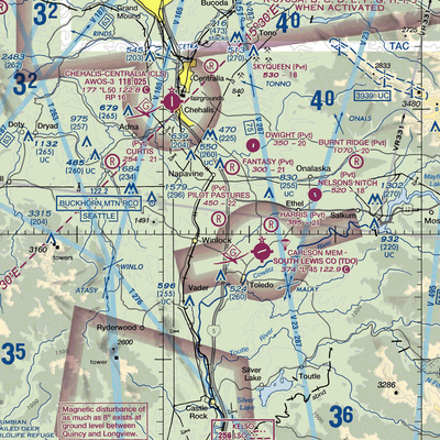 Pilot's Pastures Airport (1WA2) VFR Sectional  Gaming Mouse Pad