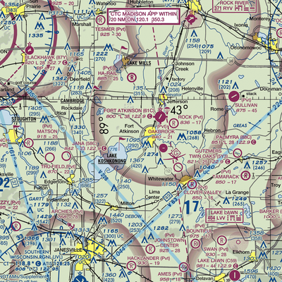 Blackhawk Island Airport (1WI9) VFR Sectional  Gaming Mouse Pad