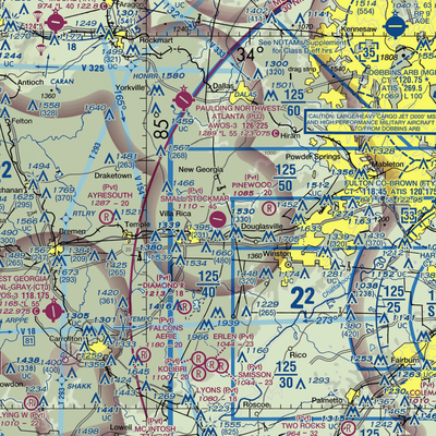 Earl L. Small Jr. Field/Stockmar Airport (20GA) VFR Sectional  Gaming Mouse Pad