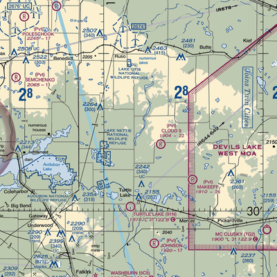 Crooked Lake Airstrip (20ND) VFR Sectional  Gaming Mouse Pad