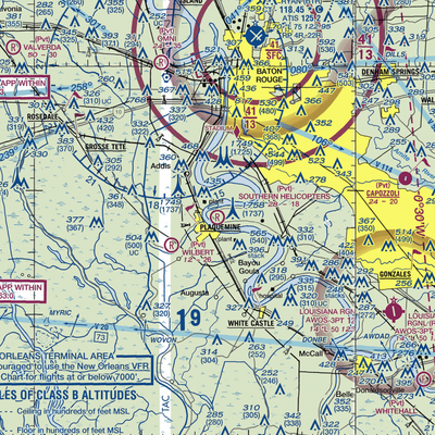 Southern Helicopters Airport (21LA) VFR Sectional  Gaming Mouse Pad