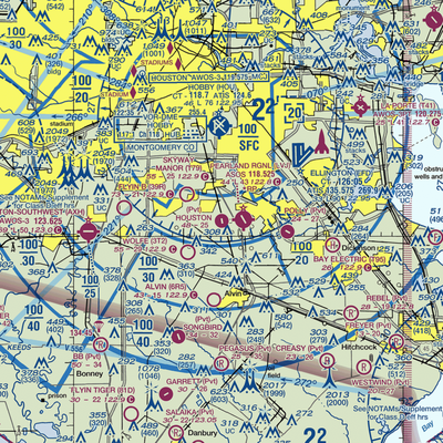 Houston Airpark (21XS) VFR Sectional  Gaming Mouse Pad