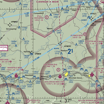 Belly Acres Ranch Airport (22MO) VFR Sectional  Gaming Mouse Pad