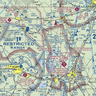 The Grove/Ranch Airport (23TX) VFR Sectional  Gaming Mouse Pad