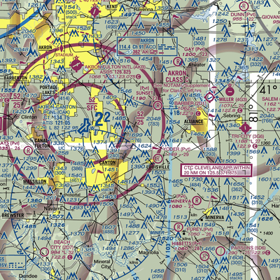 Milburn Airport (24OH) VFR Sectional  Gaming Mouse Pad