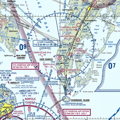 Cherrystone Airport (24VA) VFR Sectional  Gaming Mouse Pad