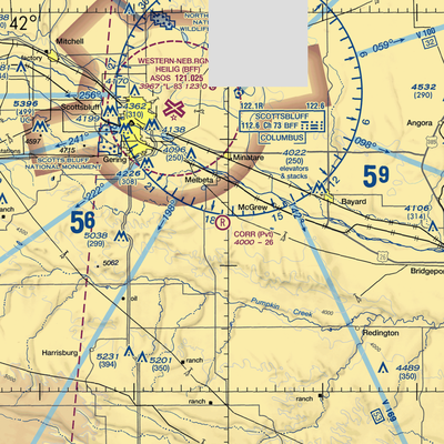 Corr Airport (25NE) VFR Sectional  Gaming Mouse Pad