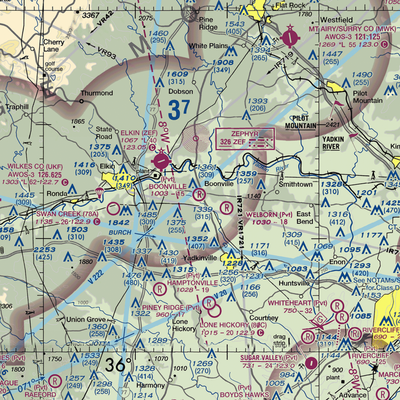 Boonville Airport (26NC) VFR Sectional  Gaming Mouse Pad