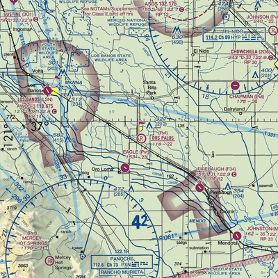 Dos Palos Airport (28CA) VFR Sectional  Gaming Mouse Pad