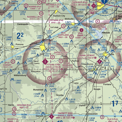 Highland Farm Airport (28KS) VFR Sectional  Gaming Mouse Pad