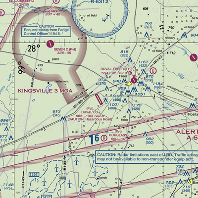 Duval County Ranch Co Airport (28TA) VFR Sectional  Gaming Mouse Pad