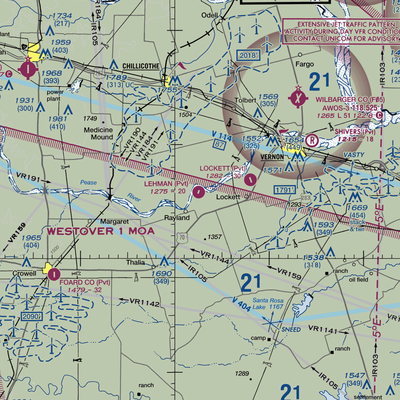 Lehman Airport (28TX) VFR Sectional  Gaming Mouse Pad