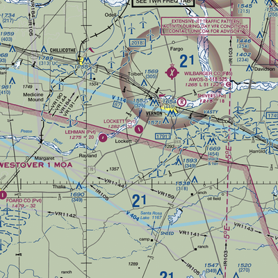 Lockett Airport (29TX) VFR Sectional  Gaming Mouse Pad