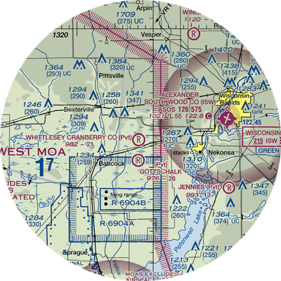 Whittlesey Cranberry Co Airport (29WI) VFR Sectional Sticker (30 mile)