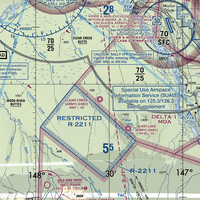 Clear Creek Airport (2AK2) VFR Sectional  Gaming Mouse Pad