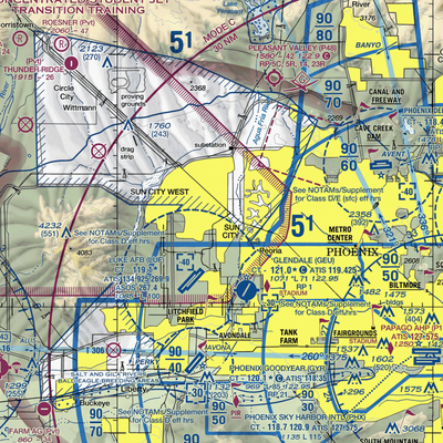 El Mirage-Village Square Airport (2AZ3) VFR Sectional  Gaming Mouse Pad