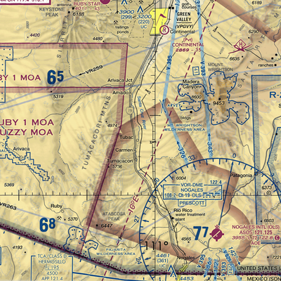 Tubac Ultralight Flightpark Ultralightport (2AZ8) VFR Sectional  Gaming Mouse Pad