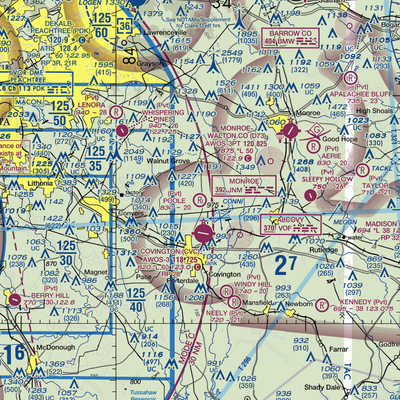 Poole Farm Airport (2GA1) VFR Sectional  Gaming Mouse Pad