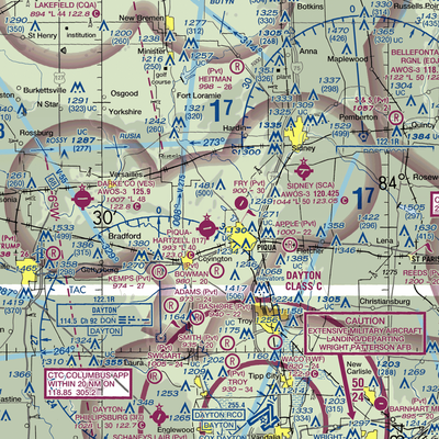 Mc Colloch's Airport (1OI9) VFR Sectional  Gaming Mouse Pad