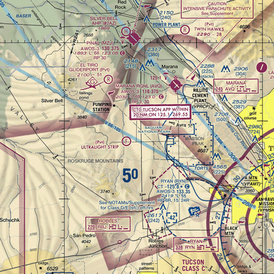 Palm Valley Tucson Airport (4AZ0) VFR Sectional  Gaming Mouse Pad